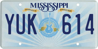 MS license plate YUK614