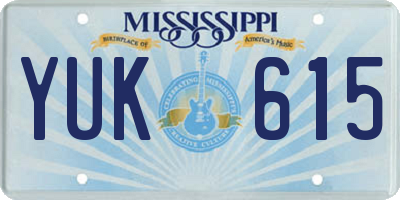MS license plate YUK615