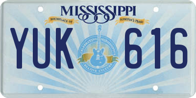 MS license plate YUK616