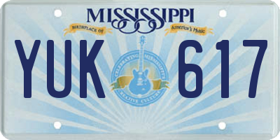 MS license plate YUK617