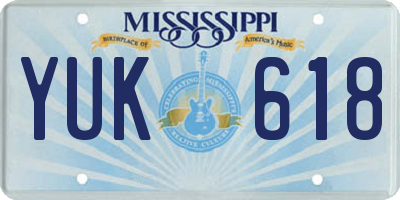 MS license plate YUK618