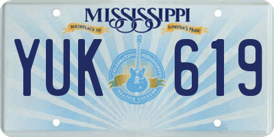 MS license plate YUK619