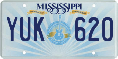 MS license plate YUK620