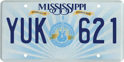 MS license plate YUK621