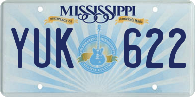 MS license plate YUK622