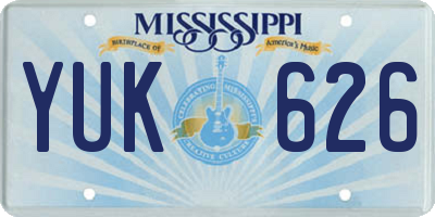 MS license plate YUK626
