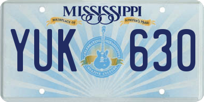 MS license plate YUK630