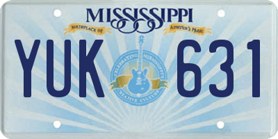 MS license plate YUK631