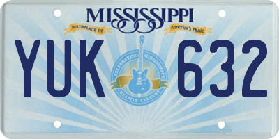 MS license plate YUK632