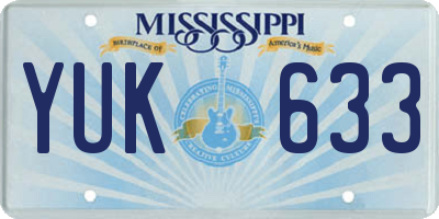 MS license plate YUK633