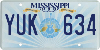 MS license plate YUK634