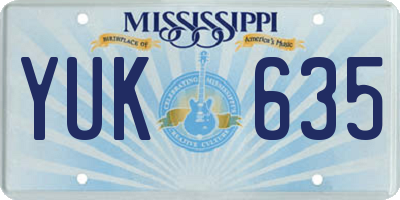 MS license plate YUK635