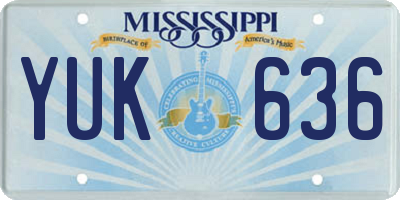 MS license plate YUK636