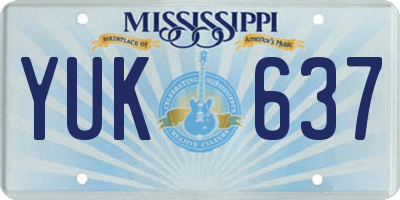 MS license plate YUK637