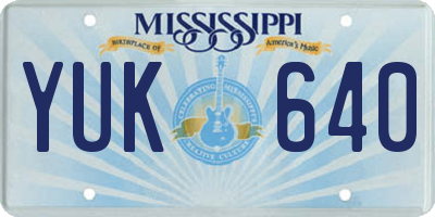 MS license plate YUK640