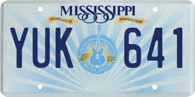 MS license plate YUK641