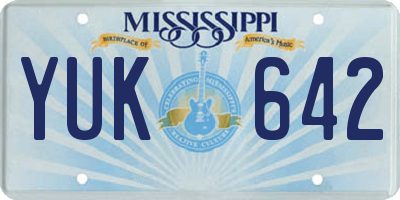 MS license plate YUK642