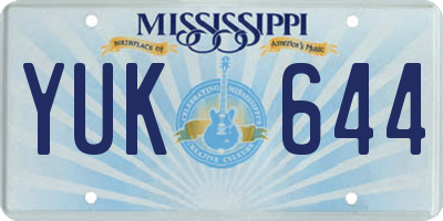 MS license plate YUK644