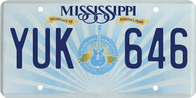 MS license plate YUK646