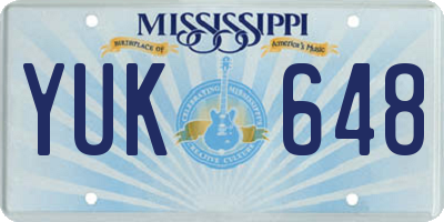 MS license plate YUK648