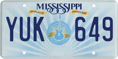 MS license plate YUK649