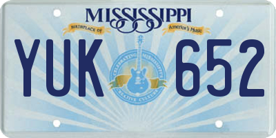 MS license plate YUK652