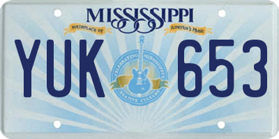 MS license plate YUK653