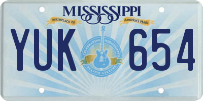 MS license plate YUK654