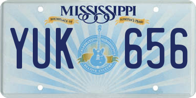 MS license plate YUK656