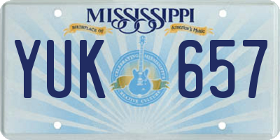 MS license plate YUK657