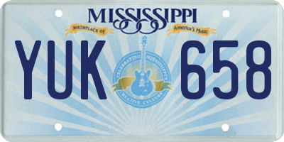 MS license plate YUK658