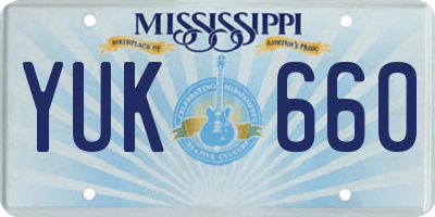 MS license plate YUK660