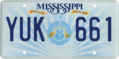 MS license plate YUK661