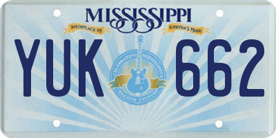 MS license plate YUK662