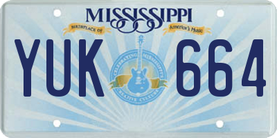 MS license plate YUK664
