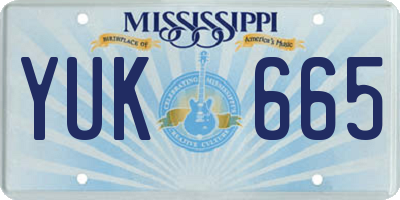 MS license plate YUK665