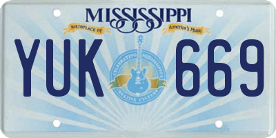 MS license plate YUK669