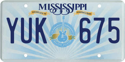 MS license plate YUK675