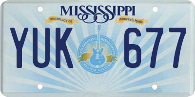 MS license plate YUK677