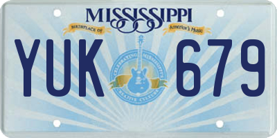 MS license plate YUK679