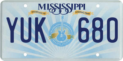 MS license plate YUK680