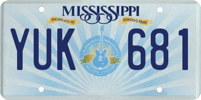MS license plate YUK681