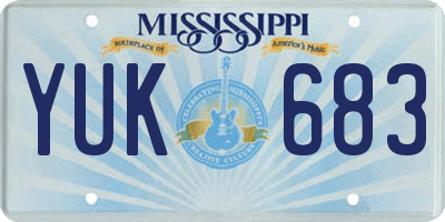 MS license plate YUK683