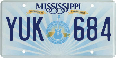 MS license plate YUK684
