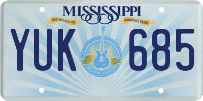 MS license plate YUK685