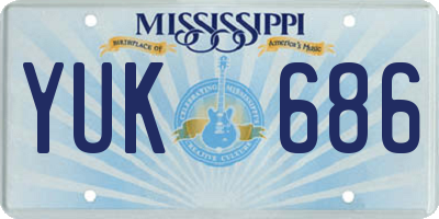 MS license plate YUK686