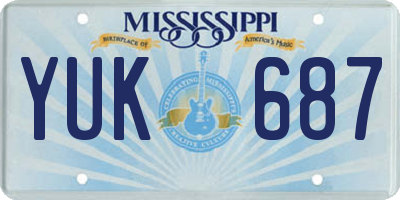 MS license plate YUK687