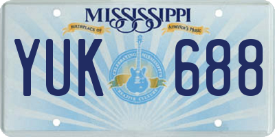 MS license plate YUK688