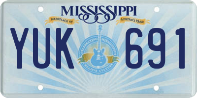MS license plate YUK691