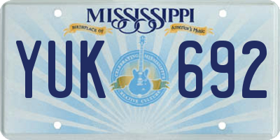 MS license plate YUK692